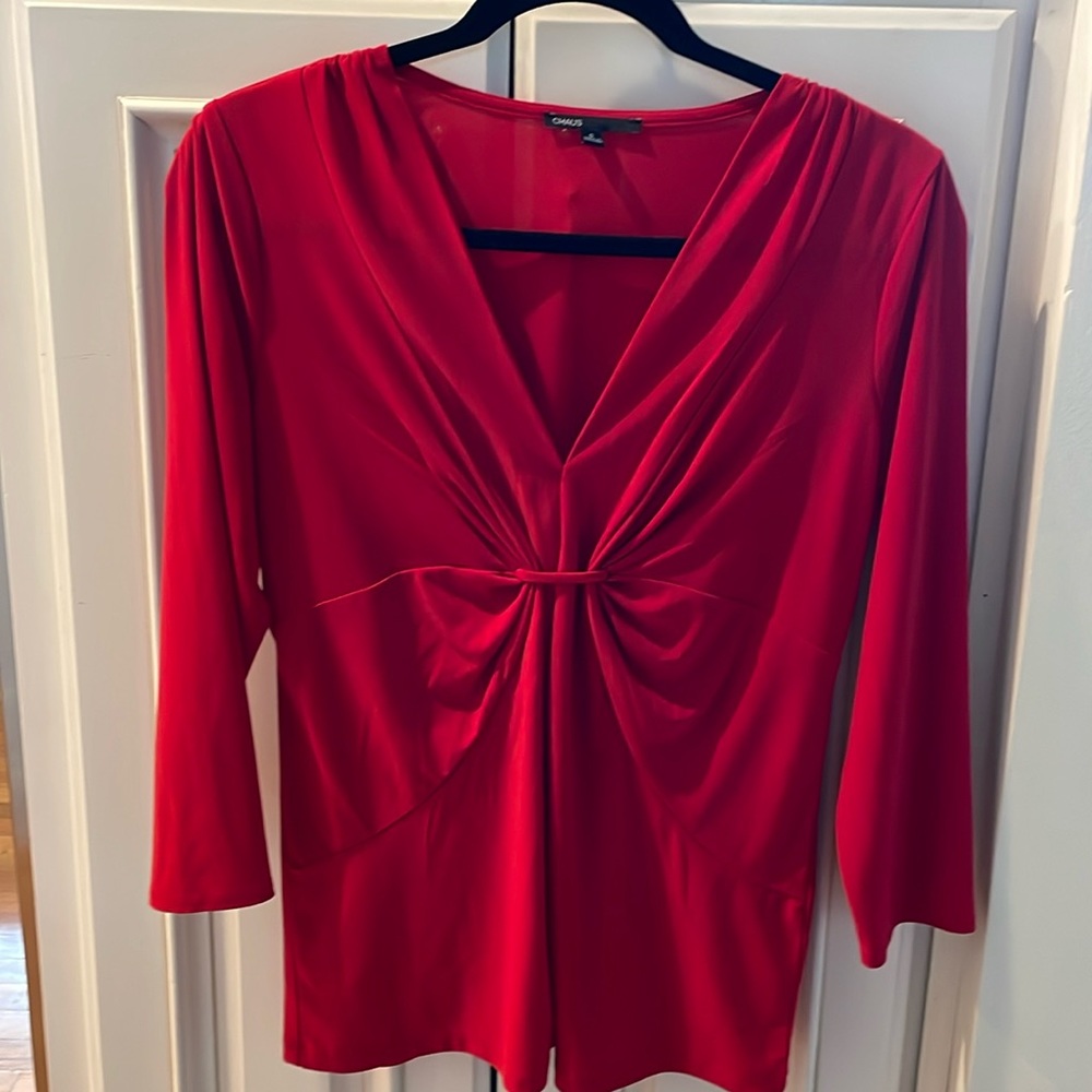 Chaus Red V-Neck Top